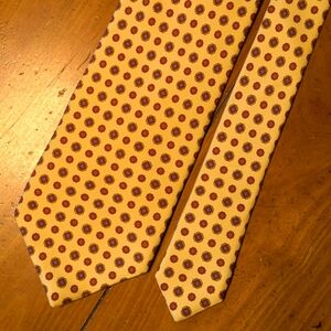 Brooks Brothers Vibrant Yellow Pattern Silk Tie